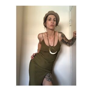 Sexy army/olive green dress